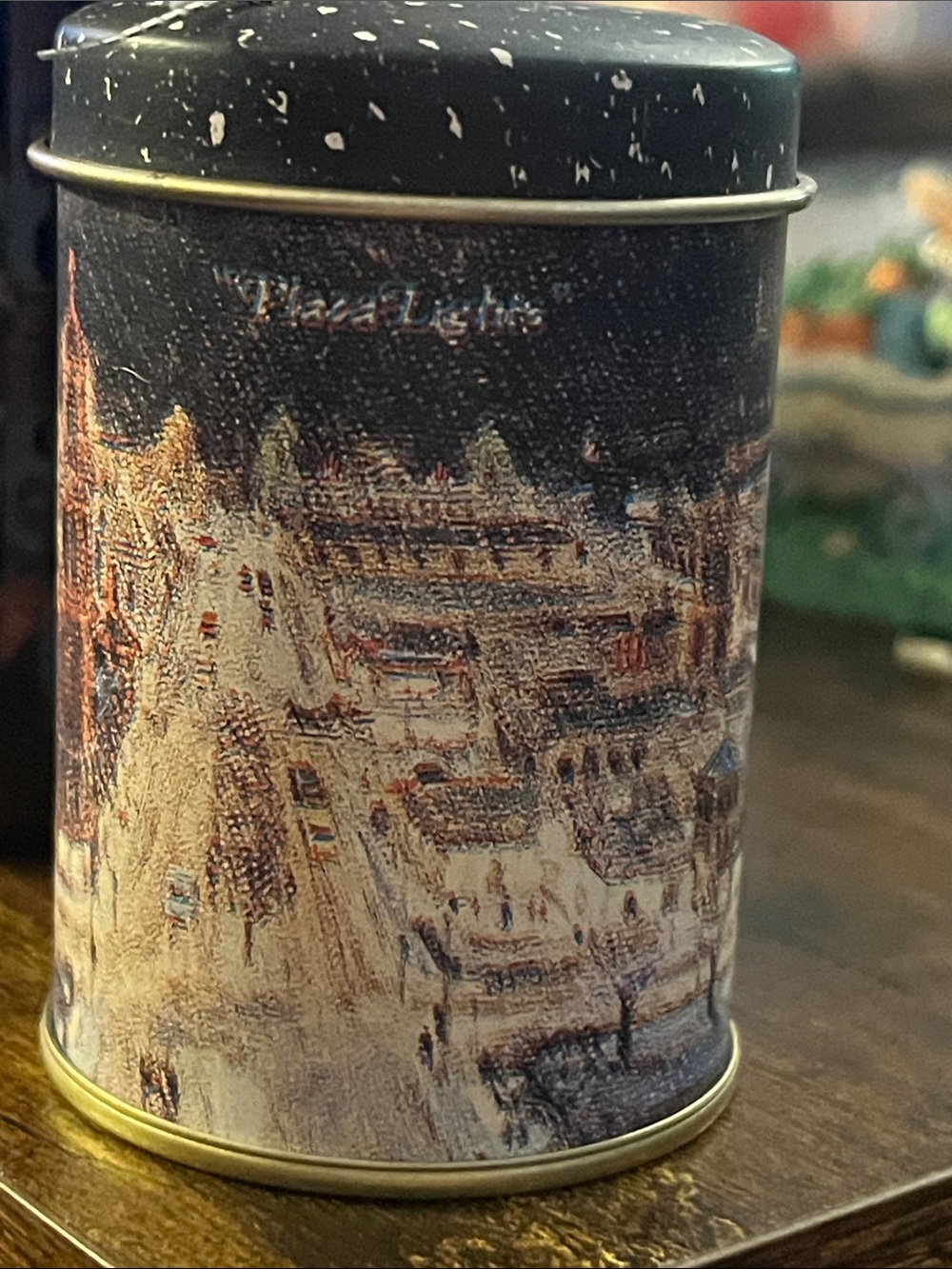 Vintage 1987 Decorative Kansas Winter Harbor Tin Canister - Bob Price 347